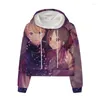 Sweats à capuche pour hommes Anime Kaguya Sama Love Is War 3D Sweat à capuche court Cosplay Chika Fujiwara Shinomiya Sweatshirts Pull Casual Tops