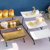 Płytki składane trzypoziomowe ciasto serwujące taca deserowa Prezentacja owoców