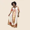 Etnische kleding traditionele hoogwaardige Afrikaanse jurken 2023 zomer klassieke stijl vleermuis mouw dashiki gedrukt voor dames casual jurk