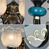 Muurlampen Amerikaanse luxe blauw glaslamp