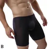 Underpants Sexy Men Ice Silk Underwear Long Leg Transparent Panties Solid Breathable Boxer Men's Boxers Shorts L6H4