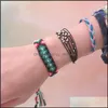 Cadeia de link Trendy Handmade Mtilayer Colourf Cera corda de cera Tecida Tecido Bohemian Bracelet Friendship Braided Jewelry Gift for Drop Delive