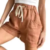 Shorts pour femmes simples poches à la mode entrejambe profonde pantalons d'été sport dame court beau pour le travail