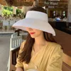 ワイドブリム帽子夏のファッション折りたたみ空のトップハットサンシェードストロー女性イーブビーチUV保護サンパナマハットワイドdavi22