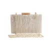 Bolsas de noite Mensageiro para mulheres Brand ombro Luxo Bolsas de Crossbody Bolsa Feminina Pearl White Acrylic Box
