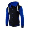 Herrtröjor Zogaa Sweatshirt Hooded Jacket Fashion Color Block Baseball Men Casual Patchwork Fleece Sport Coat XS-4XL