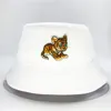 Beretten 2023 Tiger Animal Borduurwerk Katoen emmer hoed Fisherman Outdoor Travel Sun Cap hoeden voor mannen en vrouwen 313