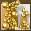 パーティーデコレーションゴールドバルーン100pcsメタリックバルーンガーランドアーチキット18インチ12 10 5誕生日結婚式用品