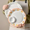 Plates Japanese Ceramic Round Dumpling French Fries Plate With Soy Sauce Vinegar Dish El Sushi Snack Dessert Fruit Tableware