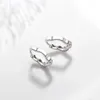 Hoop Earrings 925 Sterling Silver Small Circle With Flower Shape Geometric Jewelry For Birthday Gift S-E930