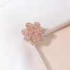 Обручальные кольца весенний цветок моды для женщин романтические сладкие украшения для вечеринок дизайнер кубический цирконий лепесток кольцо