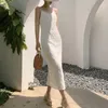 Casual Dresses 2023 Summer Vintage Bright Silk Lace Spaghetti Strap Women's Clothing Thin Mid-Length V-Neck Holiday Style Dress Female