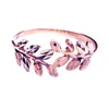 Klusterringar 585 Purple Gold 14K Rose Shiny Lövverk för par Öppnar design Fresh Charm Jewelry Girlvän