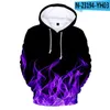 Sweats à capuche Hip Hop Flame 3D Sweats Sweats décontractés imprimés Boys / Filles Pullage à manches longues Hooded High Quality Kpop Hoody Tops