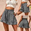 Women's Shorts Summer Women Stretchy Sweat Absorbing Youthful Floral Printing Girls Pants Outdoor Casual Drawstring Female ShortsWomen's