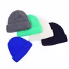 Bérets tricoté bonnet chapeau hommes Skullcap femmes hiver plus chaud rétro sans bord Baggy Melon casquette noir manchette Docker bonnets chapeaux pour