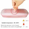 Servis uppsättningar silikon Collapsible Lunch Box Storage Container Microwavable Portable Bowl Picnic Camping Rectangle Outdoor