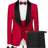 Men's Suits & Blazers Fashion Black Floral Mens 3 Pieces Groomsmen Wedding Tuxedos For Men 2023 Shawl Lapel Formal Prom Suit (Jacket Pants V