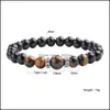 Link Chain Classic 8mm Tiger Eye Bracelet Natuursteen Glass Kralen Handgemaakte Micro Pave Zirkoon Braclet For Men Yoga Prayer Health C DHKTX