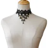 Collier ras du cou Vintage en dentelle noire, pendentif fait à la main pour femmes, accessoires, bijoux de fête, cadeau pour filles, 2023