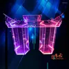 Bordslampor privat rum transparent lysande LED -lampor med cylinderskivmaskin dj bar vj mixer