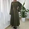 Ubranie etniczne Eid 2023 Dubai Abaya Dress Maxi luźne dla wysokich kobiet muzułmańska islamska suknia równinowa kaftan z długim rękawem