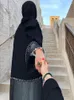 Etniska kläder pärlor öppen abaya kimono kvinnor tyll lapptäcke muslim lång klädrock islam dubai kalkon blygsam svart arabisk kofta