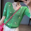 女性のニットファッション刺繍薄い韓国の気質