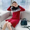 Casual Dresses Spring and Winter Piano Pattern Women Dress Crewneck långärmad trumpetkvinna