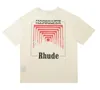 여름 남성 티셔츠 여성 Rhude 디자이너 남성 탑 레터 폴로 폴로 자수 Tshirts 의류 짧은 슬리브 Tshirt 큰 티