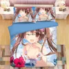 Zestawy pościeli Tokisaki Kurumi Set Cartoon Anime Dwovet Covery Pillowcases 3D Wydrukowane łóżko łóżka pościel