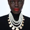 Choker Juran Vintage Pearl Statement ketting voor vrouwen 2023 aankomst metalen ketting trendy lange hangende sieraden