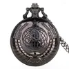 Pocket Watches Vintage USSR Soviet Badges Sickle Hammer Watch Halsband Blackpendant Chain Clock Fashion Women Män för gåva