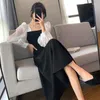 Casual jurken Puff Sleeve jurk Lange Vintage Vrouw Evening Sexy Elegant Party Square Neck Koreaans 2023 Kleding Zwart