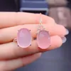 Klusterringar Rose Gold 925 Sterling Silver Cabochon Quartz Ring Natural Pink Engagement