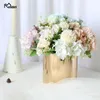 Wedding Flowers Artificial Rose Silk Peony Bridal Bouquet Decor Fake 7 Heads Mixed Pompon