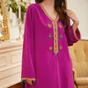 Vêtements ethniques EID 2023 Femmes Dubai Handsewn Strass Abaya Robe Maxi Lâche Jelleba Arabe Saoudien Robe Musulmane Maroc Caftan Party Islam