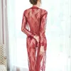 Women's Sleepwear Sexy Lingerie Women Robe See Through Mesh Nightgown Lace Underwear Erotic Transparent Dress