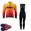 Ensembles de course 2023 Hommes Cyclisme Jerse Bib Pantalon Costume Automne Respirant À Manches Longues VTT Tenues De Vélo Uniforme De Vélo Vêtements De Sport En Plein Air Y100901