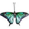Estatuetas decorativas simulação de decoração de parede de borboleta grande colorida borboletas ornamentos de jardim pendente de metal pendente de metal para externo interno