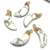 Charms 1PC Naturalny półprzezroczysty kamienny wisiorek Chili Kształt Labradoryt dla kobiet biżuteria Making DIY Naszyjnik 10 x 25 mm