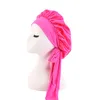 Beanies Beanie/Skull Caps Vrouwen strekken Satin Bonnet Long Hair Care Night Sleep Hoed met brede stropdassen Pas Styling Cap Silk Head Wrap Shower aan