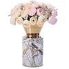 Fleurs décoratives couronnes têtes de fleur artificielle en soie rose décor de mariage de mariage de la famille de la famille