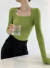 Women's T Shirts Women Shirt Long Sleeved Collar Female Slim Thin Tops Ins Fashion Solid Color All Match Inner Clothes