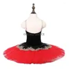 Stage Wear Custom Size 7 Layers Kids Girls Dance Performance Red Ballet Costumes