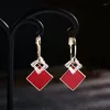 Brincos Dangle Sinzry Acessório da Jóia Trendy Design coreano Design cúbico zircão quadrado geométrico Mulheres Vintage Drop