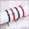 Link Cadeia Turca Eal Eye Handmade Braed Red Thread String Bracelet para homens Men Charme Choque Lucky Ride Jewelr Jewelr Dhtaf