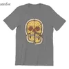 Men's T Shirts Pizza Skull T-shirt Black Vintage Kawaii Cool Hip-Hop Plus Size Clothing 25828
