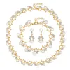 Подвесные ожерелья женские серьги ожерелья устанавливают хрустальную эмалевую ювелирную украшения для ушей для свадебной части .636-A
