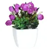 Decoratieve bloemen kunstmatige bloem met witte potten plastic planten